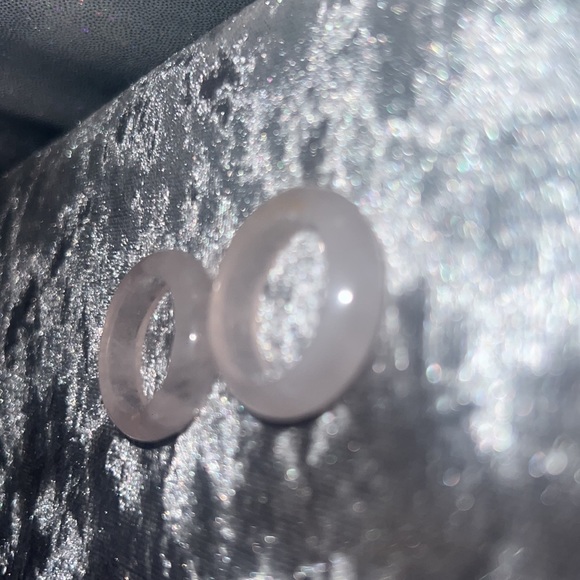 Rose quartz rings bands crystal healing geodes rocks natural ring band π - Picture 10 of 16